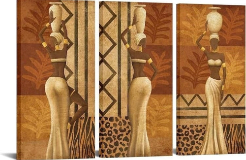 African Women Canvas Art Paintings 3pcs