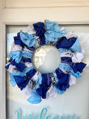 Winter Blues Bandana Wreath