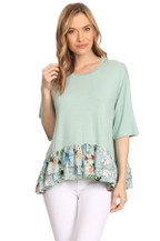 Load image into Gallery viewer, Sage Flare Top with Ruffle