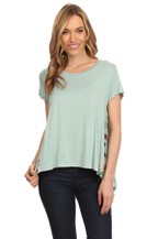 Sage Jersey Flare Top
