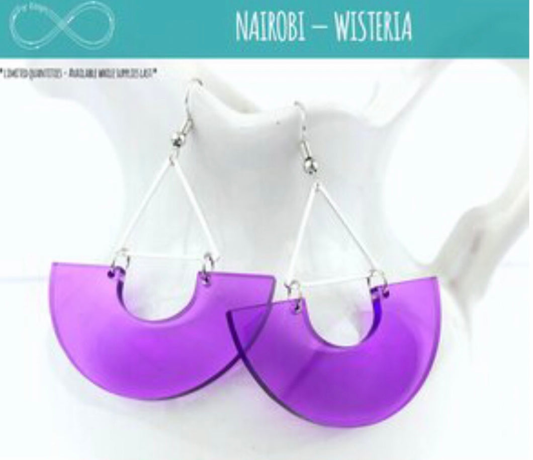 Nairobi Purple Acrylic Earrings