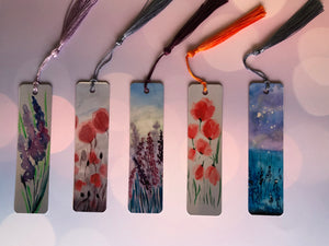 Floral Watercolor print Aluminum Bookmarks