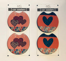 Load image into Gallery viewer, Love &amp; Hearts Car Coasters