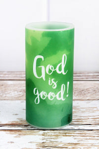 God is Good Garden Party LED Candle