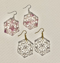 Load image into Gallery viewer, Valentine Snowflake Acrylic Earrings