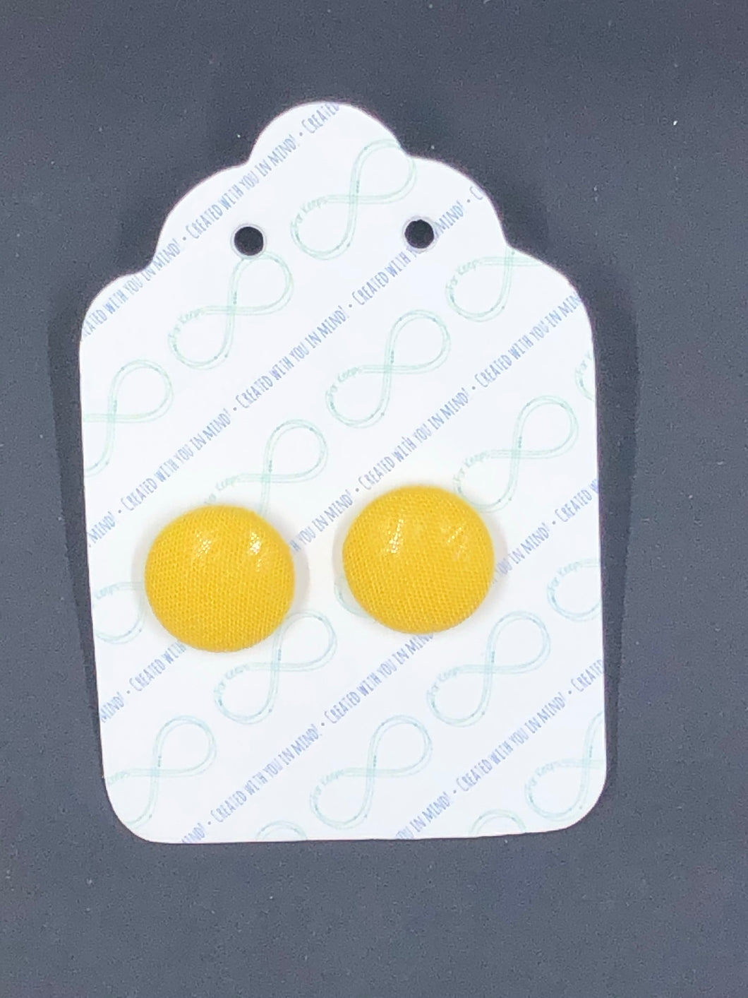 For Keeps Medium Yellow Button Studs