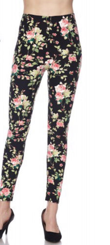 XPlus Floral on Black Leggings