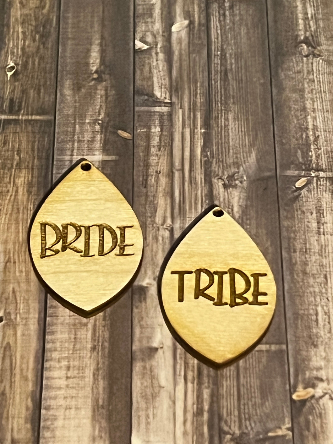 Rustic Wood Bride Tribe Earrings