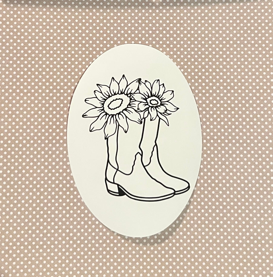 Sunflower Boots Sticker