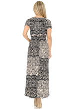 Load image into Gallery viewer, Buttery Soft Short Sleeve Exquisite Leaf Maxi Dress